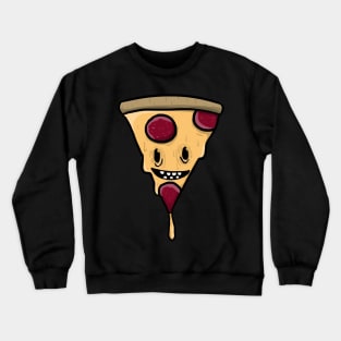 Cute Cheesy Pepperoni Pizza Cartoon Crewneck Sweatshirt